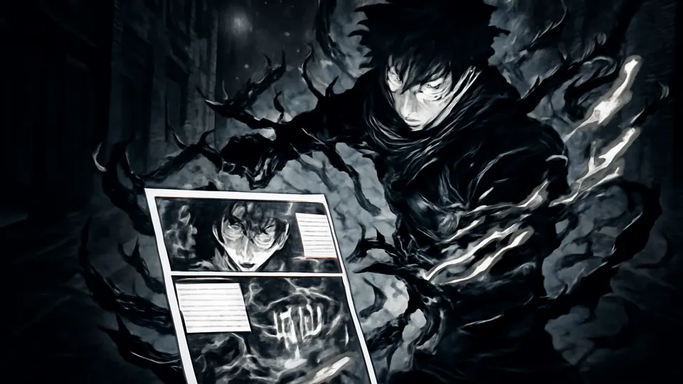 AI-generated Jujutsu Kaisen manga translate AI hero image for Nayovi OCR translation.